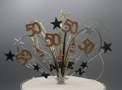 Glitter Birthday Cake Topper Decoration 21st 30th 40th 50th Stars On Wires 001 • £14.99