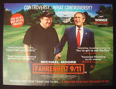 FAHRENHEIT 9/11 (2004) Original Quad Cinema Poster MICHAEL MOORE • £10