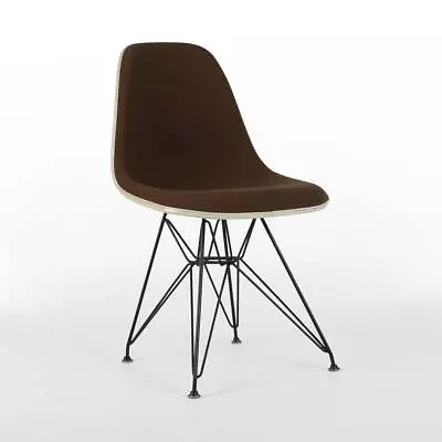 Vitra Eames DSR Chair Brown Original Upholstered White Dining Side Shell • £325