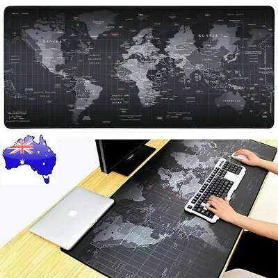 Extended Gaming Mouse Pad World Map Anti-slip Desk Computer Keyboard Mat 90x30cm • $14.99