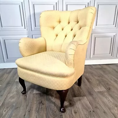 £159.99 • Buy Antique Victorian Style Curved Button Back Chair Fireside Armchair French Louis