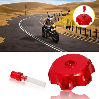 Gas Fuel Tank Cap For Motor Honda Suzuki Kawasaki Motorcycle ATV Aluminum Red • $10.99