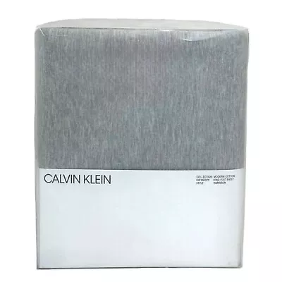 Calvin Klein Modern Cotton Harrison KING Flat Sheet GRAY - $80 • $27.60