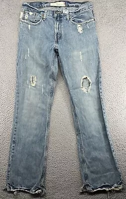 VTG Levis 527 Low Rise Bootcut Jeans Mens Size 32x34 Blue Distressed Light USA • $33.52