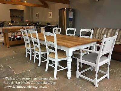 Solid Pine Handmade Farmhouse Kitchen Dining Table Bespoke 4ft 5ft 6ft 7ft 8ft + • £460