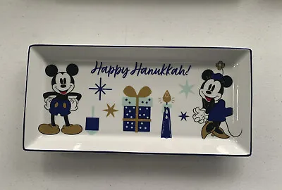 Disney Mickey & Minnie Mouse Happy Hanukkah Serving Tray Jewish Ceramic Platter • $37.50
