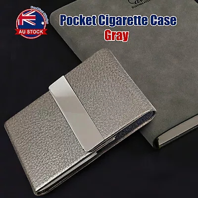 Pocket Cigarette Case Tobacco Cigar Storage Box Flip Top Holder Container Gray K • $7.99