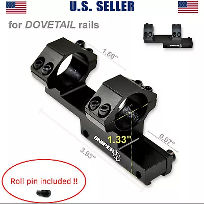 1  DOVETAIL 3/8 Cantilever Offset Scope Mount Rings High Profile One Piece Alum • $14.50