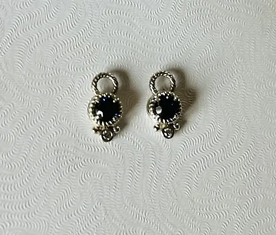 Judith Ripka Blue Sapphire Charms Earrings 925 Silver Excellent!!! • $110