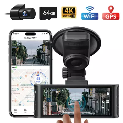 REDTIGER Dash Camera 4K Front And Rear Touch Screen 3.18 Inch Free 64GB Card • $135.99