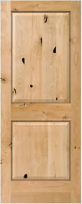 Knotty Alder 2 Panel Square Raised Solid Core Interior Wood Doors - 6'8 Height • $362