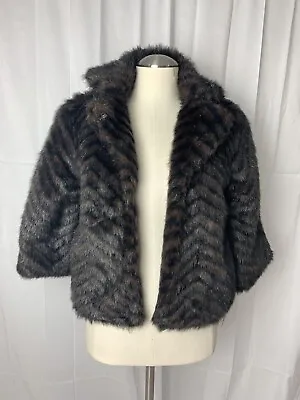 Mossimo BNWT Women’s Faux Fur Winter Coat Jacket Black Brown Striped Lined S • $30