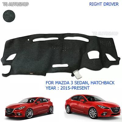 RH Right Blk Dash Mat Dashmat Carpet Cover Fit Mazda 3 Sedan Hatchback 2015 2016 • $40.87