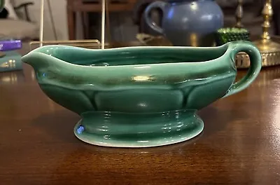 Vintage Mt. Clemens Pottery Petalware USA  - Dark Green    Gravy Boat   • $11.10