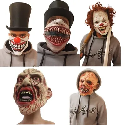 Halloween Latex Skull Scary Head Mask Halloween Horror Fancy Dress Costume Mask • £6.98