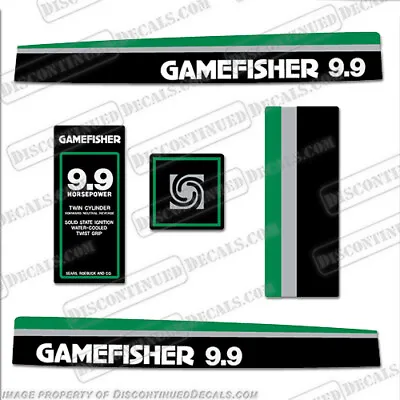 Fits Gamefisher 1977 9.9hp Outboard Engine Motor Decals Premium Sticker Kit Set • $89.95