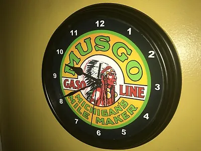 Musgo Michigan Oil Gas Service Station Garage Man Cave Advertising Clock Sign • $37.99