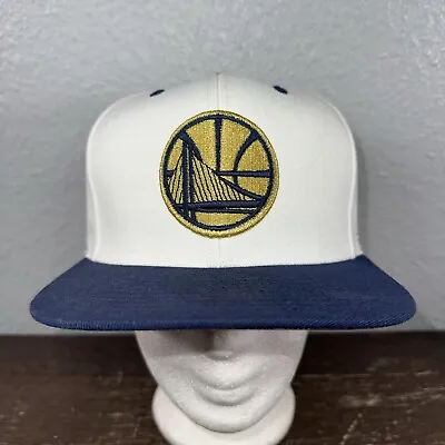 Mitchell And Ness Golden State Warriors Bridge Logo Snapback Hat Cap White/Gold • $22.45