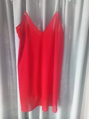 Missguided Brand Red Top With Chain Detail For Straps Size 8. • £3.99