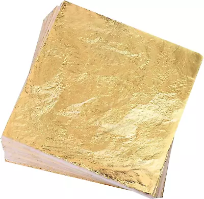 GOLD Leaf 100 Sheets Genuine 24K999 1000 Food Gilding Pure Leaves For Decoration • $10.59