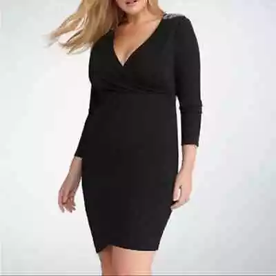 TORRID X REBEL WILSON 1X Surplice Cap Shoulder Beaded Textured Dress • $25.93