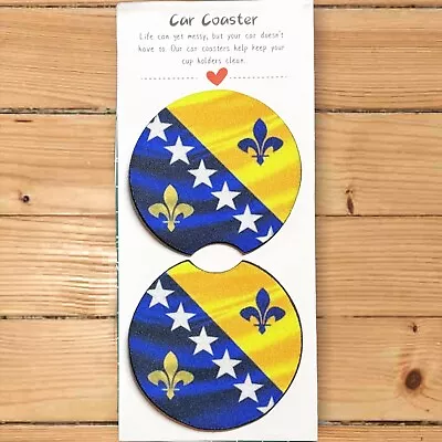 Bosnian Flag Car Coasters • $8