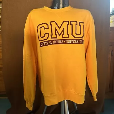 VERY NICE Yellow Central Michigan University Apparel Chippewa CMU Sweatshirt XXL • $28.50