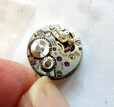 Vintage Lady's Rolex 18 Jewel Cal. 1401 Watch Movement Stem Crown Dial 4 Parts • $50