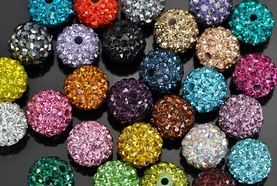 £5.78 • Buy Wholesale 10x Shamballa Crystal Pave Clay Disco Ball Beads 6mm 8m 10mm 12mm 14mm