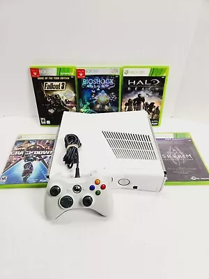 Microsoft Xbox 360 S 4GB Console - White (1439) Bundle With Games & Controller  • $74.99
