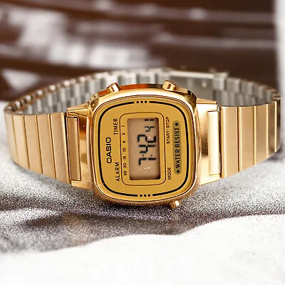 Casio Ladies LA670WGA-9 Watch Gold Steel Band Digital Classic Vintage New • $49.01