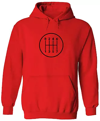 Manual Transmission Gears 7 Speed Stick Shift Pattern Hoodie Sweater Pullover • $33.64