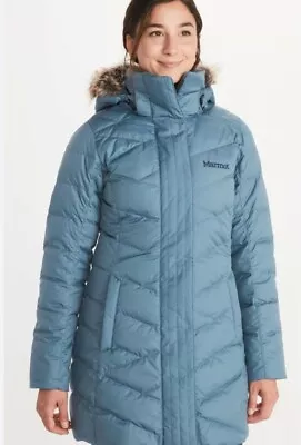  Marmot Women's Varma 700 Down Jacket Long Size Large Storm Cloud • $50