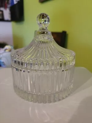 Clear Glass Candy Trinket Dish Mikasa Diamond Fire • $16