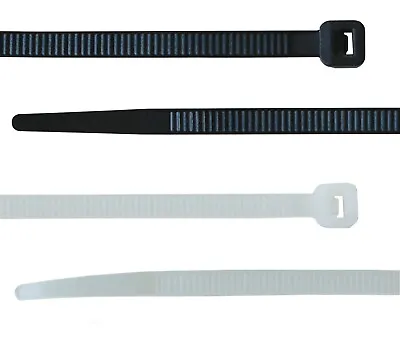 Cable Ties Tie Wraps Nylon Zip Ties Strong Extra Long All Sizes Black Natural • £1.87