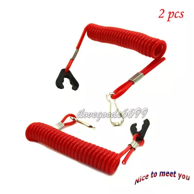 2x Safety Tether Lanyard Cord For Kill Switch Jet Ski Boat Banshee Blaster Quad • $13.49