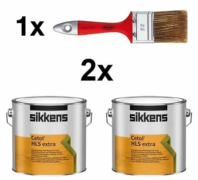£130.04 • Buy 2x Sikkens Cetol HLS Extra 2,5 Liter Wood Stain Various Colors+1x Wistoba Brush