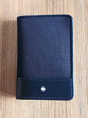 100% Auth Montblanc Nightflight Leather/Nylon 4cc Card Holder Black 113153 • $225