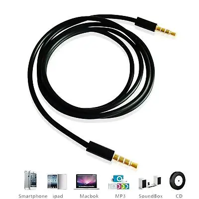 £2.99 • Buy AUX Stereo Cable Mini Jack Auxiliary Car Lead Male Audio Gold Plated 1m 3.5mm