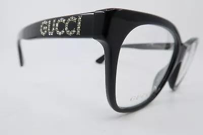 Vintage Acetate Gucci Eyeglasses Frames NOS Mod GG0420O 001 W/ Diamanté Italy • $21.14