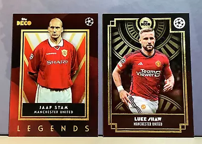 Topps Deco 2023/24 Manchester United 2 Base/ Insert Cards -Luke Shaw / Jaap Stam • £1.99