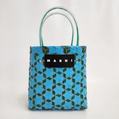 MARNI Unused Item MARKET GALAXY Tila Bag Star Woven Basket Bag Blue 4-0121G♪ • $162