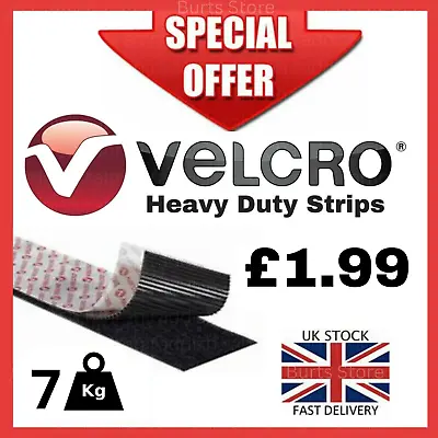 VELCRO® Strips Tape Stick On Strips Heavy Duty Industrial 100mm X 50mm Holds 7kg • £1.99