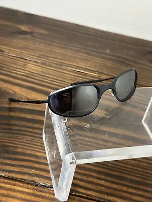 Vintage 90s Oakley Gunmetal Powder Gray Wire Sunglasses With Mirror Lenses • $59.99