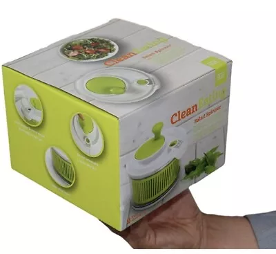 New Clean Eating Small Salad Spinner Vegetable Leaf Dryer Drainer Colander Bowl • £12.47