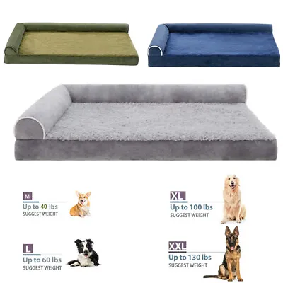 M/L/XL/XXL Dog Bed Orthopedic Foam 2Side Bolster Pet Sofas With Removable Cover • $29.99