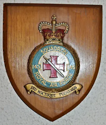 145 Squadron Royal Air Force Mess Wall Plaque Shield Crest RAF • £35