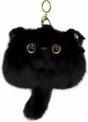 Cute Cat Plush Keychain Keychains Key Chain Black Cat Coin Purse Cat Lover Gifts • $18.99