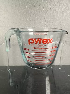 Pyrex Glass 1 Cup/250 Ml Measuring Cup Red Letters  USA Made • $5