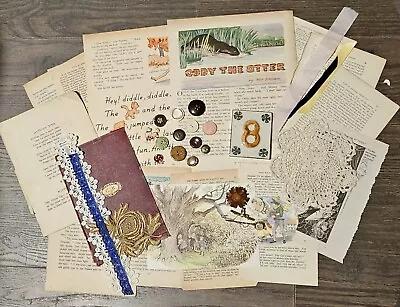 Vintage Scrapbooking Paper Pack Mixed Ephemera/Embellishments Lot • $29.99